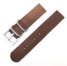 Stech Nylon Two Piece Strap For Watch Compatible with Analog And Smart Watch -Brick Brown 24mm Lug Size