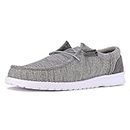 Nautica Men's Comfort Loafers, Lace-Up Boat Shoe, Lightweight Casual Stretch Sneaker-Rushford-Grey 1-13