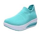 Fall Shoes for Women 2025 2024 Fall Zapatillas de Deporte para Mujer de Malla transpirable con Cordones deportivos Zapatos sólidos al aire Libre comodidad A3-Blue 7