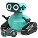 GILOBABY Robot Juguete, Control Remoto de 2,4 GHz Robots para Niños con Ojos LED, Brazos Flexibles, Sonido y Baile, Juego Educativo Regalo de Cumpleaños para Niños y Niñas 6-8 Años – Azul