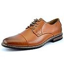 DREAM PAIRS Bruno Marc Men's Oxfords Dress Shoes Lace Up Formal Leather Shoes Prince-6 Brown Size 13 M US