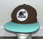 Sombrero de tabla de surf Odysea marrón y verde azulado de nailon sombrero ajustable raro Snapback