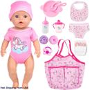 Baby Doll Accessories Feeding and Caring Set for 14-18 Inch Doll Clothes, 14 PCS