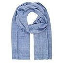 Lindenmann scarf men blue-beige/men scarf thin 55% cotton/ 45% viscose, men scarf blue