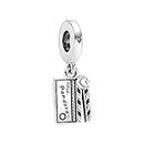 Pandora Moments 799423C01 Charm Pendant - Film Flap Made of Polished 925 Sterling Silver with Black Enamel in Black 10.5 x 2.4 mm, one size, Sterling Silver, None