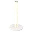 NearMoon Paper Towel Holder Countertop, Sturdy Kitchen Paper Towel Stand Dispenser-All Metal, Standard or Jumbo-Sized for Kitchen Countertop,Farmhouse, Living Room (Marble Base, Gold)
