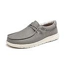 Bruno Marc Women's SBLS225W Slip-on Loafers Shoes Casual Sneakers Walking Boat Shoes, Grey, Size 9