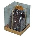 Pier 1 Imports Pinecone Holiday Candle with Clear Plastic Gift Box, Dark Brown