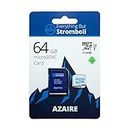 Everything But Stromboli 64GB Azaire MicroSD Memory Card Plus Adapter Works with Motorola Phones G Series Moto G7, G7 Play, G7 Power, G6, G6 Play, G6 Plus Speed Class 10, U3, UHS-1, Micro SDXC Card