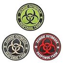 3 Pcs Tactical Patch for Zombie Outbreak Response Team Resident Biological Hazard Tactical Medical Alerts Patch Embroidered Applique Funny Emblem with Hook and Loop Fastener Backing Patch