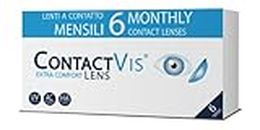 ContactVis Extra Comfort Lens, 6 Lenti A Contatto Mensili per la correzione della miopia -1.50