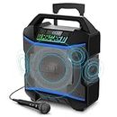 ION Block Rocker - Portable Bluetooth Outdoor Party Speaker with Karaoke Microphone, Battery, 4 Speakers, Radio, USB Port, App, Water-Resistant, 120W