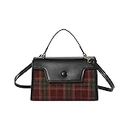 Retro contrasting checkered handbag for women's 2024 new fashionable small square bag with personalized texture and crossbody bag