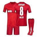Germany Football Jersey Children's 24/25 Home / Away Jersey Germany Football Jersey Football T-Shirt No. 7 25 42 Football Jersey Tracksuit for Adult T-Shirts Shorts Socks XS-28, Red 8, S
