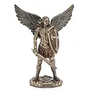 Veronese Design 7 3/4" Archangel Saint Michael Sword and Shield Resin Sculpture Cast Bronze Finish