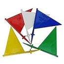 HIRNOTS Boundary Flag for Marking for All Sports Cricket, Football etc - Set of 10 (Color May Vary)