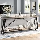 Tribesigns 70.9 Inches Extra Long Sofa Table Behind Couch, Industrial Entry Console Table for Hallway, Entryway & Living Room, Light Grey Brown