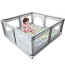Baby Playpen 150cm*150cm Extra Large Playpen for Baby Activity Center Indoor & Outdoor Playpen with Anti-Slip Base Sturdy Safety Fence with Super Soft Breathable Mesh