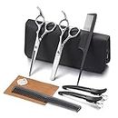 Hair Cutting Scissors Kit, Aethland Professional Barber Hairdressing Scissors Set ( Trimming Shaping Grooming Thinning Shears) for Men Women Pets Home Salon Barber Haircut, 6.5" Japanese 9CR SS