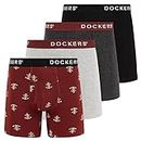Dockers Men's Underwear Cotton Stretch Boxer Briefs for Men Pack of 4