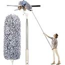 Hallstatt Upgraded Microfiber Duster For Cleaning With Extension Pole 30-100 Inch,With Bendable Head. Cleaner With Long Extendable Handle For Cleaning High Cobweb,Ceiling Fan,Blinds,Furniture(1),Grey