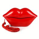 Teléfonos fijos con cable con labios rojos para el hogar de los años 80