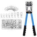 HASTHIP® Battery Cable Lug Crimping Tool for AWG 10-1 Copper Wire Lugs with 60 Pcs 8 Sizes Copper Ring Kit, Heavy Duty Wire Crimper Plier Wire Crimper for Battery Wire Terminal