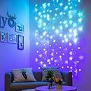 Curtain Lights for Bedroom Wall Light Up Curtains Led String Lights Turquoise Teal Blue Lavender Lilac Purple Twinkle Hanging Fairy Lights Unicorn Mermaid Kawaii Sanrio Teen Room Decor for Girls