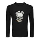 Awesome Skull Cigar Life Tobacco Cigars Smoker Men's 100% Cotton Tee Crewneck Unisex Long Sleeve T-Shirt Black M