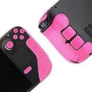 Luck&Link Controller Grip for Steam Deck, Textured Skin Kit, for Steam Deck, Non-Slip, Sweat-Absorbing Controller Grips, Buttons (Normal Fluorescent Pink)