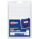 AVERY No Iron Clothing Labels, Washer & Dryer Safe, Writable Fabric Labels, 54 Labels, 1 Pack (40720), White, 1/2"x1-3/4"
