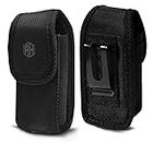 Military Grade Cell Phone Case,Rugged Pouch Holster Nylon Metal Clip Belt Flip Phone Case Fits Kyocera Cadence S2720, DuraXTP, DuraXV LTE, DuraXV Plus, DuraXE, Most Large FLIP Phones & Insulin Pumps