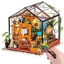 Rowood Casa de Muñecas en Miniatura Invernadero con Luz | DIY Miniature House Maquetas para Montar Manualidades de Madera | Regalos de para Adultos, Mujeres, Niñas