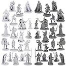 Path Gaming Town Folks Fantasie-Tischminiaturen für Dungeons and Dragons, 40 Stück, 28 mm skaliert, 20 einzigartige Designs, unbemalte Miniaturen, ideal für D&D-Miniaturen