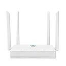 Netlink Hg323Dac Dual Band Fibernet Wifi Router High Speed Upto 1250 Mbps At 5 Ghz + 300 Mbps At 2.4 Ghz-2 Gigabit Ports,4 External Antennas,1 Lan Cable,Wireless Modem,Mu-Mimo-3 Years Warranty,White