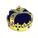 Toddmomy 1pc King Crown Hat Party Hats Gold Costume Accessories for Adults Children (Blue)