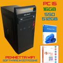COMPUTER PC FISSO CPU INTEL i5 Ram 16GB SSD512GB DVDRW Windows 11 + Office 2019