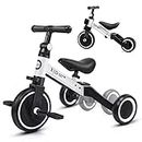 XJD 5 in 1 Kids Tricycles for 12 Month to 3 Years Old Toddler Bike Kids Trike Boys Girls Trikes for Toddler Tricycles Baby Bike Infant Trike with Adjustable Seat Height and Removable Pedal