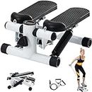 Stepper Exercise Machine, Mini Stepper with Resistance Band, Portable Stair Stepper with Calories Count, Exercise Stepping Machine for Exercise Fitness Office Home Workout Equipment, Black