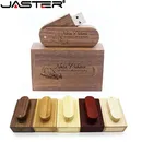 JASTER (1 PCS freies LOGO) holz USB + box USB-Stick stick 64GB 16G 32GB Memory stick für fotografie