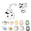 stocaggio Kids Travel Pillow - 2-in-1 Deformable Kids Neck Pillow for Traveling, Soft U-Shaped Pillow with Adorable Animal Design, Comfy Sleep and Play, Ideal for Airplanes Travel-Milk Cow