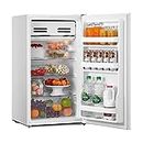 COMFEE' RCD93WH1(E) A Under Counter Fridge, 93L Fridge with Cooler Box, Interior Light, Removable Glass Shelf, Reversible Door Hinge, Adjustable Legs, White [Energy Class F]
