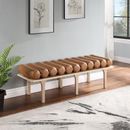 Wade Logan® Boutis Faux Leather Upholstered Bench Wood in Brown | 19 H x 60.5 W x 19.5 D in | Wayfair 87AAC826823B4DE5A882F7C5CD22B2B5