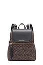 Calvin Klein Women's Reyna Signature Key Item Flap Backpack, Brown/Khaki/Black, One Size