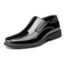 Bruno Marc New York Men's Dress Shoes Loafers Slip On Oxford Formal Leather Suit Shoes Black PAT Size 10 M US CAMBRIDGE-05
