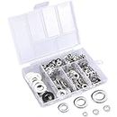 RMENOOR 660Pcs Flat Washers 6 Sizes Stainless Steel Flat and Lock Washer Assortment Set Mudguard Penny Repair Washers Round Spacer with Storage Case for General Repair (M3 M4 M5 M6 M8 M10)