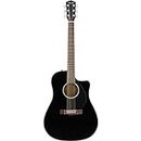 Fender CD-60SCE Dreadnought Cutaway Acoustic Electric Guitar, with 2-Year Warranty, Fishman Pickup and Preamp System, Black