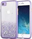 VONZEE® Case Compatible with iPhone 7 & iPhone 8 (4.7 inch), Non Moving Glitter Cover for Girls & Women Soft TPU Shockproof Anti Scratch Drop Protection Cover (Purple)
