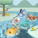 SUPER TOY 3 Pc Swimming Bathtub Toys Windup Animal Toy Floating Bath Tub Toys for Toddlers / Babies (Assorted)