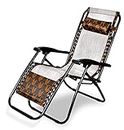 ZEPOLI Zero Gravity Folding Recliner Chair, Adjustable Patio Lounge Chaise, Outdoor Wicker Rattan Furniture with Cup Holder and Pillow for Poolside, Yard (Double Color)
